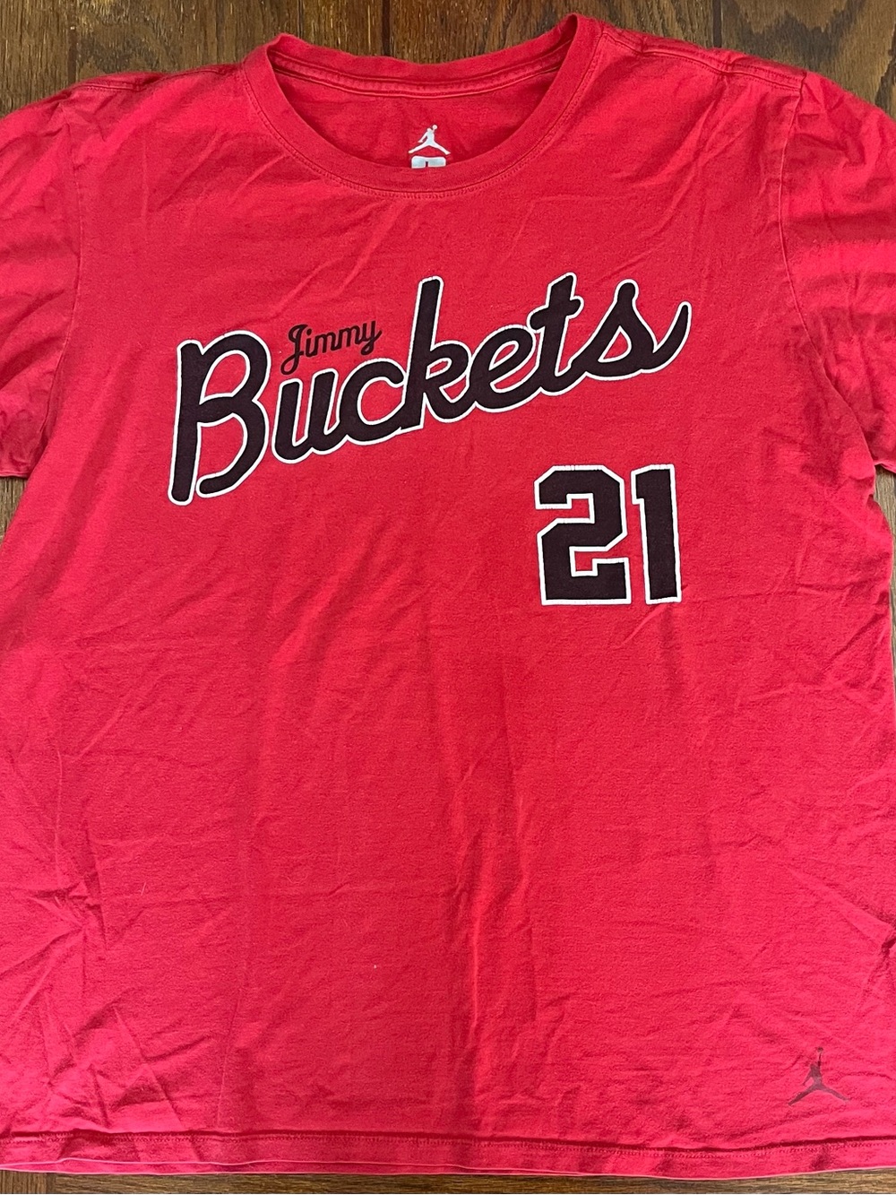 Air Jordan Jimmy Buckets 21 Red T shirt size Large RARE